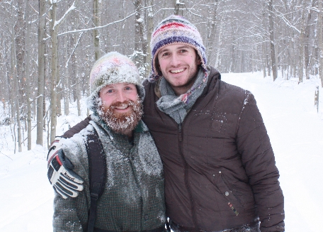 Aaron and Chris in the snow